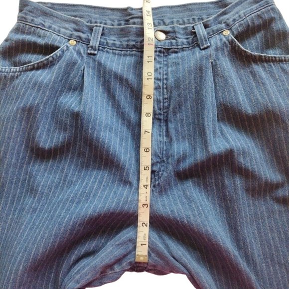 Carriage Court Jeans Womens 16 Straight Leg Pleated Front Striped Vintage - Picture 4 of 11